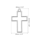 PATIKIL Alloy Open Back Bezel Pendants, Cross Shape Hollow Resin Pendant Frame for DIY Crafts Earrings Necklace Bracelet Making - color: Silver Tone
