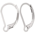 Beebeecraft 1 Box 100Pcs Leverback Earring Hooks 304 Stainless Steel French Earring Hooks Earwire Clasp Findings 16.5x10mm for DIY Danlge Ear Wire Jewelry Making - color: Stainless Steel Color