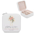 Personalized First Communion Gift for Girls – Custom Jewelry Box with Name & Date, Elegant Keepsake for First Holy Communion - color: Cross