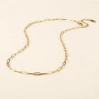 10PCS Gold Paperclip Chains Necklace Bulk 2.5MM 16 Inches 18K Gold PVD Plated Stainless Steel Finished Paperclip Link Chain Bulk forJewelry Making - color: gold, size: 2.5MM * 16 Inches