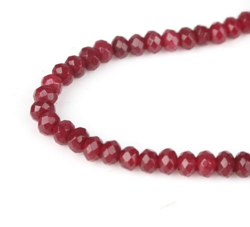 Perlin Agate & Jasper Gemstone Strand Beads 4 mm Rondelle 110 Pieces Jewellery Beads Semi-Precious Stone for Jewellery Necklace Bracelet Earrings (Garnet) - color: granite