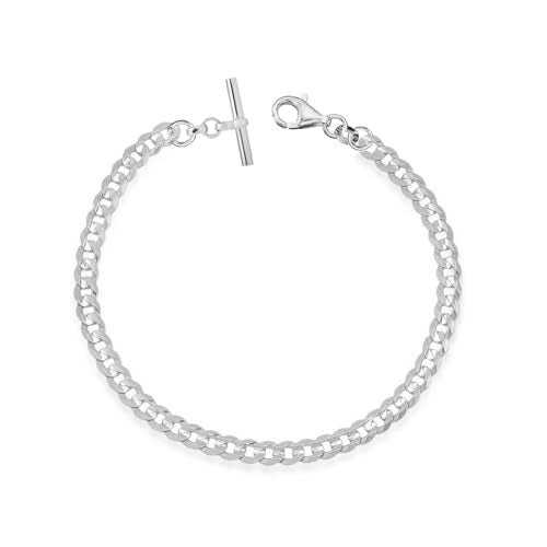 LeCalla Handmade Sterling Silver Mens Bracelets | Solid Italian 925 Chain Bracelets | Classic Designs Chain Bracelets for Men | Men's Silver Bracelet Gift for Dad, Boyfriend, Son - style: 9" T-Bar Bracelets