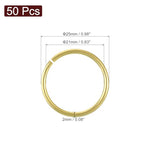 uxcell 50Pcs Open Jump Rings, 25mm/0.98" OD Brass Jump Ring Connectors 2mm Thick O Rings for Necklaces Bracelet Jewelry Making Keychain DIY Craft, Gold Tone - size: 25mmx2mm
