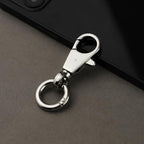 2pcs Double Opening Snap Hooks Heavy Duty Metal Push Gate Swivel Lobster Clasp Keychain Clip Purse Making Accessories (Silver) - color: Silver