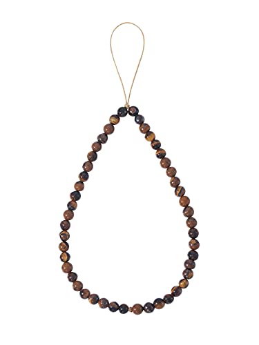 Semi-Precious Gem Stones Beaded Phone Charm Cell Phone Lanyard Wrist Strap Handmade Natural Gemstone Phone Chain string - color: Tiger Eye