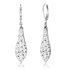 ALEXCRAFT 925 Sterling Silver Dangle Earrings for Women, 14K Gold Plated French Leverback Earrings, Hypoallergenic Lightweight Statement Hammer Square Bar Long Drop Earing for Women Trendy Jewelry - color: SilverB