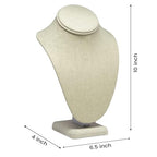 Novel Box Beige Linen Bust Stand Jewelry Necklace Display 6.5x4x10 Inches - Freestanding Travel Necklace Holder Stand - Necklace Mannequin Organizer Stands - Necklace Displays Medium - color: Beige Linen, size: Medium