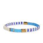 Tila Beaded Stretch Strand Bracelets for Women, Cute Boho Stackable Handmade Colorful Mixed Flat Square Beads Elastic Beach Surfer Bracelet Trendy Jewelry Friend Gift - color: 0901F