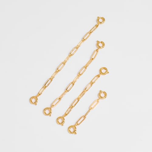 FAMARINE Gold Silver Necklace Extender Chains for Women - color: gold A