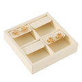 Dark Blue Jewelry Display Tray Ring Necklace Earring Bangle Organizer Multifunctional Storage Case for Jewelry Showcase (Small 4 Grids Earrings Tray(beige)) - color: 19-Earring Tray
