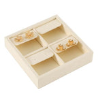 Dark Blue Jewelry Display Tray Ring Necklace Earring Bangle Organizer Multifunctional Storage Case for Jewelry Showcase (Small 4 Grids Earrings Tray(beige)) - color: 19-Earring Tray