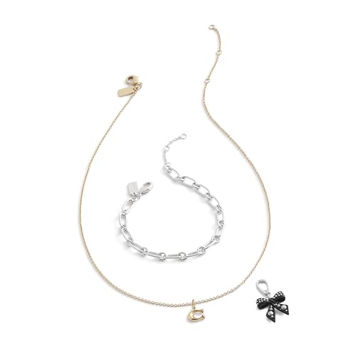 COACH Women's Collectible Signature Jewelry Charm - color: Pearl Bow Black/Rhodium