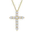 Stainless steel Cubic Zirconia Cross Necklace for Women Pendant with Chain 16"/18"+2" Perfect Jewelry Gifts for Birthday Christmas Mothers Day Wedding - size: 16+2 inches, style: 18K Gold Plated