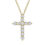 Stainless steel Cubic Zirconia Cross Necklace for Women Pendant with Chain 16"/18"+2" Perfect Jewelry Gifts for Birthday Christmas Mothers Day Wedding - size: 16+2 inches, style: 18K Gold Plated