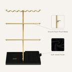 Jewelry Stand Holder Organizer, 3 Tier Bracelet Holder Display with Detachable Velvet Tray, Elegant Jewlery Tower for Display Bracelet, Necklace, Earrings, Rings (Black) - color: Black