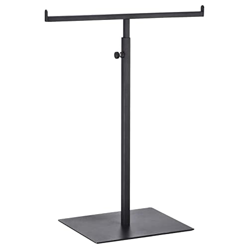 uxcell Purse Display Stand T Shaped Metal Adjustable Handbag Rack Double Hook Holder Necklace Organizer for Home Boutique Store - Black - color: Black