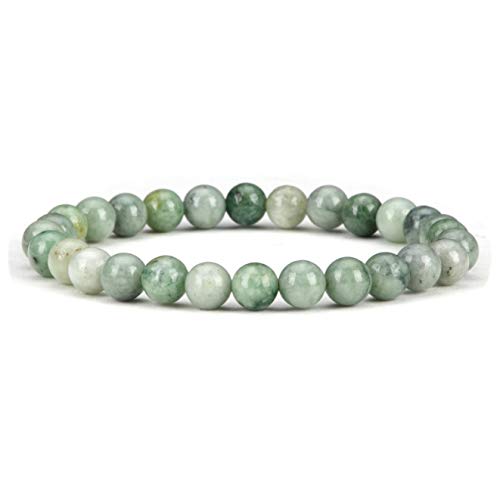 Cherry Tree Collection - Small, Medium, Large Sizes - Gemstone Beaded Bracelets For Women and Men - 6mm Round Beads - color: Burma Jade, size: Large