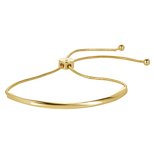WOWORAMA Adjustable Slider Bracelets for Women Bar Friendship Bangle Bracelet for Women Gold/White Gold/Rose Gold Bolo Bracelet - color: Twist Bar-Gold