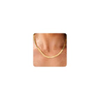 CHESKY Gold Necklace for Women-14K Plated/S925 sterling silver Snake Chain Necklace Dainty Simple Chunky Herringbone Necklace Gold Choker Necklaces Jewelry for Women Mothers Day Gifts for Mom - color: gold, style: 5mm 16.5 inch snake