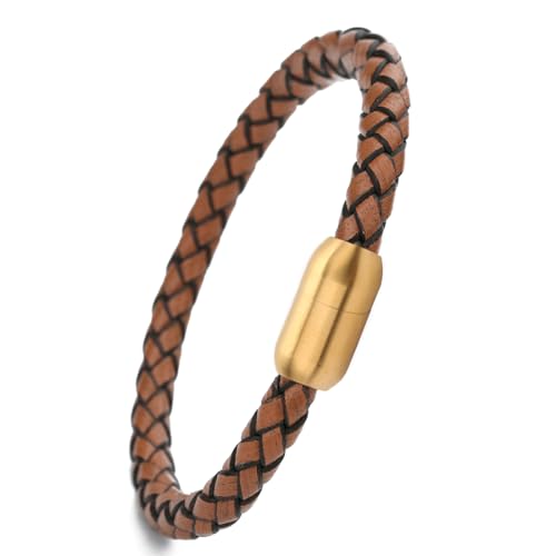Stainless Steel Magnetic Clasp Inner Hole 3mm/4mm/5mm/6mm/8mm Glue-in Jewelry Clasp (Inner Hole Size=6mm, Gold Tone) - color: Gold Tone, size: Inner Hole Size=6mm