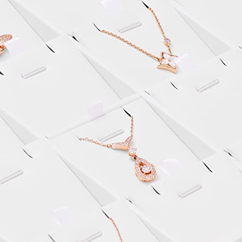 White PU Leather Jewelry Display Tray 24 Grids Pendant Earrings Necklace Organizer Display Showcase Jewelry Storage Tray - size: 24 Grid with insert