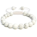 ANAYA AGATE Energy Protection Crystal Handmade Adjustable Bead Bracelet Perfect for Men, Women’s Christmas Gift - Gemstone Healing Stretch Bracelet Pulsera Para Hombre Mujer Stocking Stuffer - color: Howlite