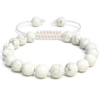 ANAYA AGATE Energy Protection Crystal Handmade Adjustable Bead Bracelet Perfect for Men, Women’s Christmas Gift - Gemstone Healing Stretch Bracelet Pulsera Para Hombre Mujer Stocking Stuffer - color: Howlite