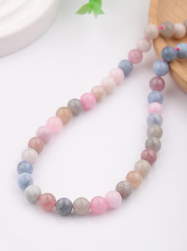 Natural Stone Beads 8mm Polished Round Smooth Gemstone Beads for Jewelry Making Supplies 15 Inch(45 Beads) (Morgan) - color: Morgan-45pcs