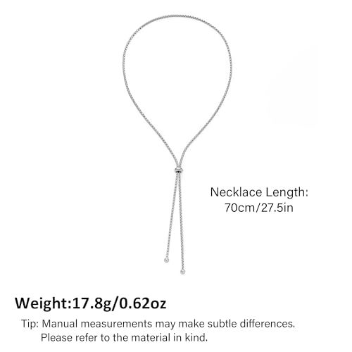 Gold Silver Necklace for Women Y Chain Adjustable Gold Long Necklaces Fashion Dainty Jewelry - color: silver B