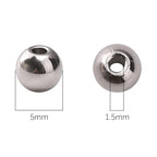 304 Stainless Steel Round Beads 5.0mm 200pcs Spacer Beads for Jewelry DIY Making and Repairing - size: 5.0mm