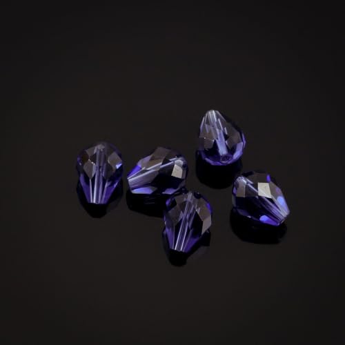 24pcs Adabele Austrian 8mm Faceted Teardrop Loose Crystal Beads Dark Indigo Blue Compatible with 5500 Swarovski Crystals Preciosa SST-820 - color: Dark Indigo/Blue, size: 8mm x 6mm - 24pcs