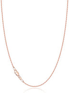 Jewlpire 18k Gold Plated 925 Sterling Silver Chain Necklace for Women, 1.2mm Cable Chain Necklace Thin & Dainty & Sturdy Women's Chain Necklaces 14/16/17/18/20/22/24 Inch - color: 18K Rose Gold Plated, size: 14 Inch