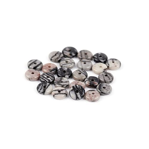 JOE FOREMAN 2x6mm Natural Webbed Black Picasso Jasper Stone Agate Heishi Disc Rondelle Spacer Beads for Jewelry Making Full 15" Strand Energy Stone Healing Power - color: Webbed Black Picasso Jasper