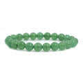 Justinstones Gem Semi Precious Gemstone 8mm Round Beads Stretch Bracelet 7 Inch Unisex - color: Green Aventurine
