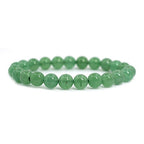 Justinstones Gem Semi Precious Gemstone 8mm Round Beads Stretch Bracelet 7 Inch Unisex - color: Green Aventurine