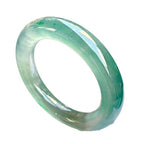 Natural Light green Jade bangle Round Bracelet for Women attract Good Luck Wealth Prosperity Feng Shui Jewelry Gift - size: 60mm