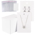 MIAHART 150 Set Earring Holder Cards Necklace Display Cards with 150pcs Bags for Selling DIY Ear Studs, Earrings and Jewelry Display (White) - color: White