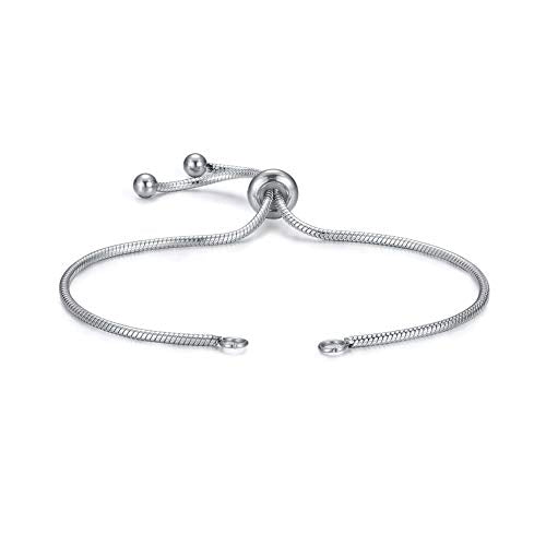 DanLingJewelry 10pcs 304 Stainless Steel Adjustable Slider Bracelet Slider Extender Chains Friendship Bracelets for Jewelry Making DIY 8 Inches(210mm) PP - color: StyleⅫI-10 pcs-Platinum
