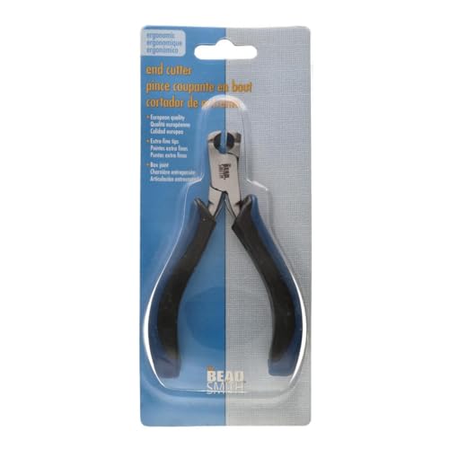 The Beadsmith Ergonomic End Cutter Tool – 5 inches (127mm) – Comfortable Ergonomic Grip, Double-Leaf Springs & Polished Steel Head – Extra-Fine Tips Precision to Medium Level Work - style: End Cutter