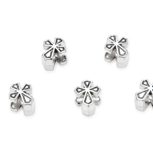 40pcs Cross Sign Large Hole Religious Loose Beads (4.5mm Hole) Antique Silver Metal Spacer for DIY Craft Jewelry Making MEC-D2 - size: Cross Sign