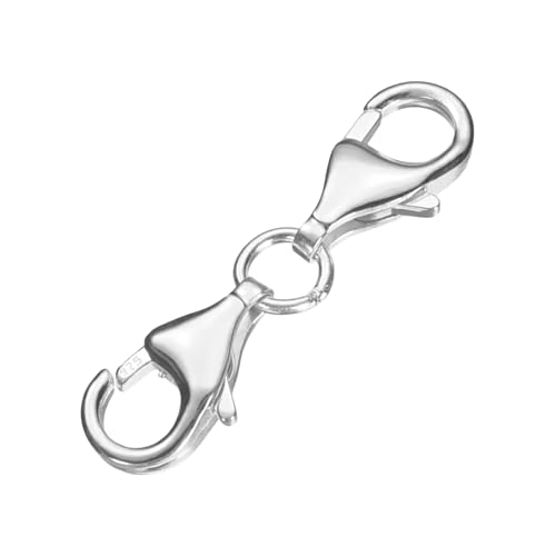 uxcell Bracelet Extender, 925 Sterling Silver Double Lobster Claw Clasps Necklace Extenders, Connector Extension Clasp for DIY Making Jewelry Chain (20mm/0.79", Plating Silver) - color: Plating Silver