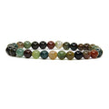 Angelstones Handmade Natural Healing Gemstone 6mm Round Beads Stretch Crystal Bracelet 7 Inch Unisex - color: India Agate