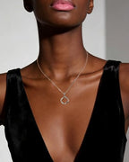 Silver Infinity Circle Pendant Necklace Minimalist Eternal Mobius Silver Necklace Dainty Geometric Trendy Jewelry Gift for Women