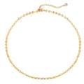 Dremmy Studios Dainty Gold Choker Necklace for Women 14K Gold Plated Coin Disc Figaro Layered Beaded Flat Mariner Sideways Cross Wishbone Link Clavicle Necklaces - style: Coin