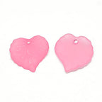 200Pcs Frosted Acrylic Leaf Charms Pink Transparent Plant Pendants Clear Autumn Leaves Beads Spring Charms for Jewelry Making - color: Pink #2