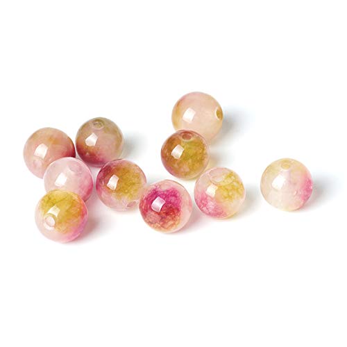 100Pcs Natural Stone 6mm Rose Red Jasper Round Loose Gemstone Energy Healing Beads Hole Size 1mm DIY Smooth Beads for Bracelet Necklace Earrings Jewelry Making - color: Rose Red Jasper, size: 6mm