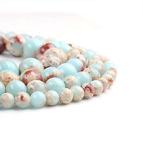 60pcs 6mm Snakeskin Imperial Beads Natural Gemstone Beads Round Loose Beads for Jewelry Making - color: Snakeskin Imperial, size: 6mm