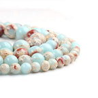 45pcs 8mm Snakeskin Imperial Beads Natural Gemstone Beads Round Loose Beads for Jewelry Making - color: Snakeskin Imperial, size: 8mm