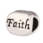 40pcs Faith Beads Large Hole Loose Bead (4.5mm Hole) Antique Silver Metal Spacer for DIY Craft Jewelry Making MEC-C6 - size: Faith Bead