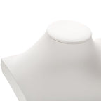 Polmart H4 Necklace Display Bust (White Leatherette, 13 ½”H) - color: White Leatherette, size: 13½"H